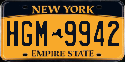 NY license plate HGM9942