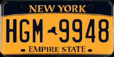 NY license plate HGM9948