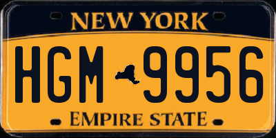 NY license plate HGM9956