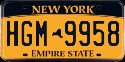 NY license plate HGM9958