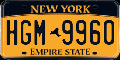 NY license plate HGM9960