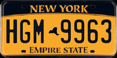 NY license plate HGM9963