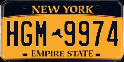 NY license plate HGM9974