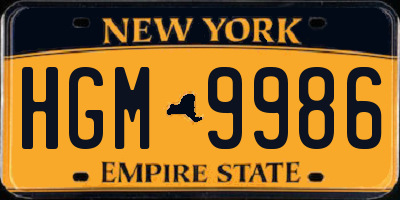 NY license plate HGM9986