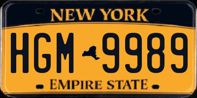 NY license plate HGM9989