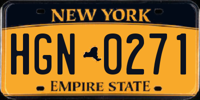 NY license plate HGN0271