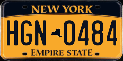 NY license plate HGN0484