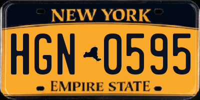 NY license plate HGN0595
