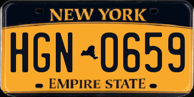 NY license plate HGN0659