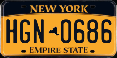 NY license plate HGN0686