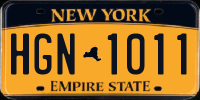 NY license plate HGN1011