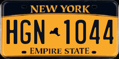 NY license plate HGN1044