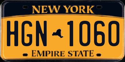 NY license plate HGN1060