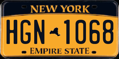 NY license plate HGN1068