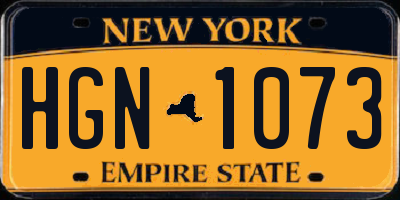 NY license plate HGN1073