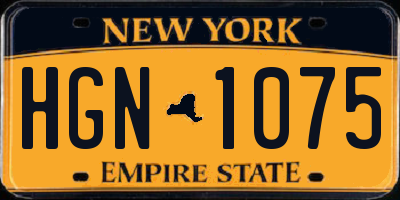NY license plate HGN1075