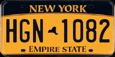 NY license plate HGN1082