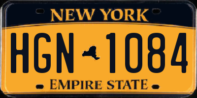 NY license plate HGN1084