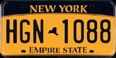 NY license plate HGN1088