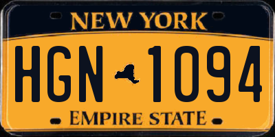 NY license plate HGN1094