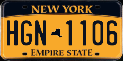 NY license plate HGN1106