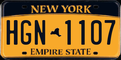 NY license plate HGN1107