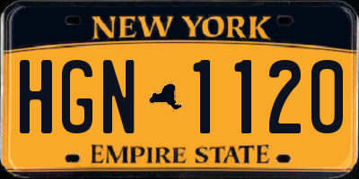 NY license plate HGN1120