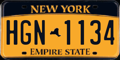 NY license plate HGN1134