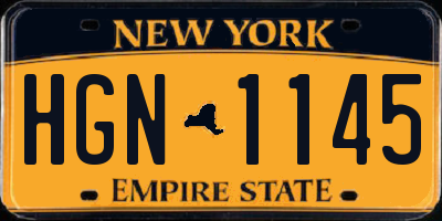 NY license plate HGN1145