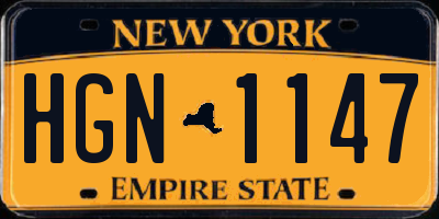 NY license plate HGN1147