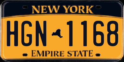 NY license plate HGN1168