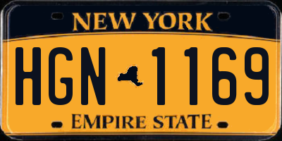 NY license plate HGN1169
