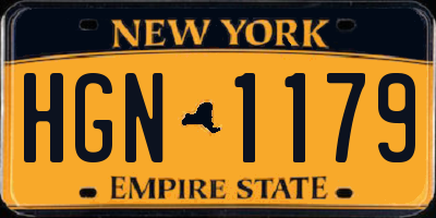 NY license plate HGN1179