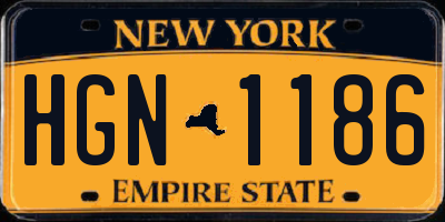 NY license plate HGN1186