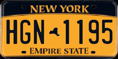 NY license plate HGN1195