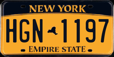 NY license plate HGN1197