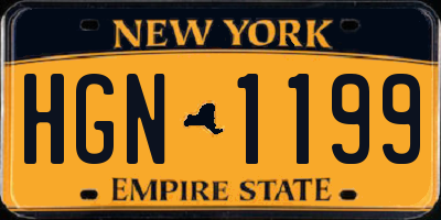 NY license plate HGN1199