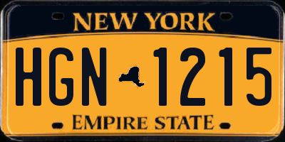 NY license plate HGN1215