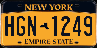 NY license plate HGN1249