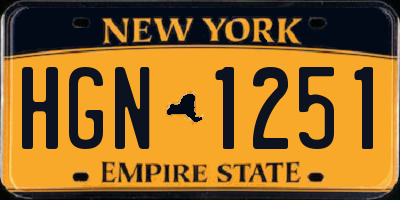 NY license plate HGN1251