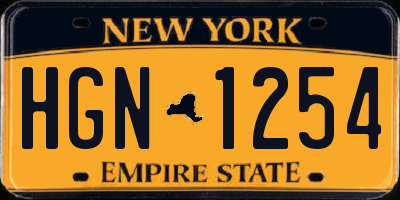 NY license plate HGN1254