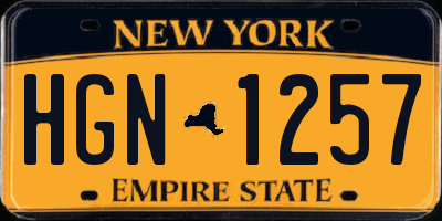 NY license plate HGN1257