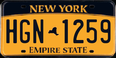 NY license plate HGN1259