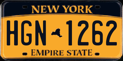 NY license plate HGN1262