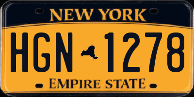 NY license plate HGN1278