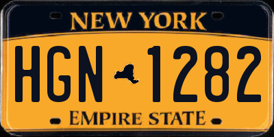 NY license plate HGN1282