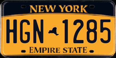 NY license plate HGN1285