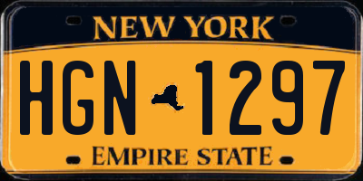 NY license plate HGN1297