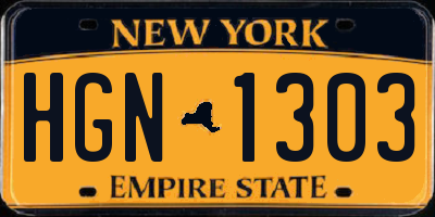 NY license plate HGN1303