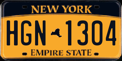 NY license plate HGN1304